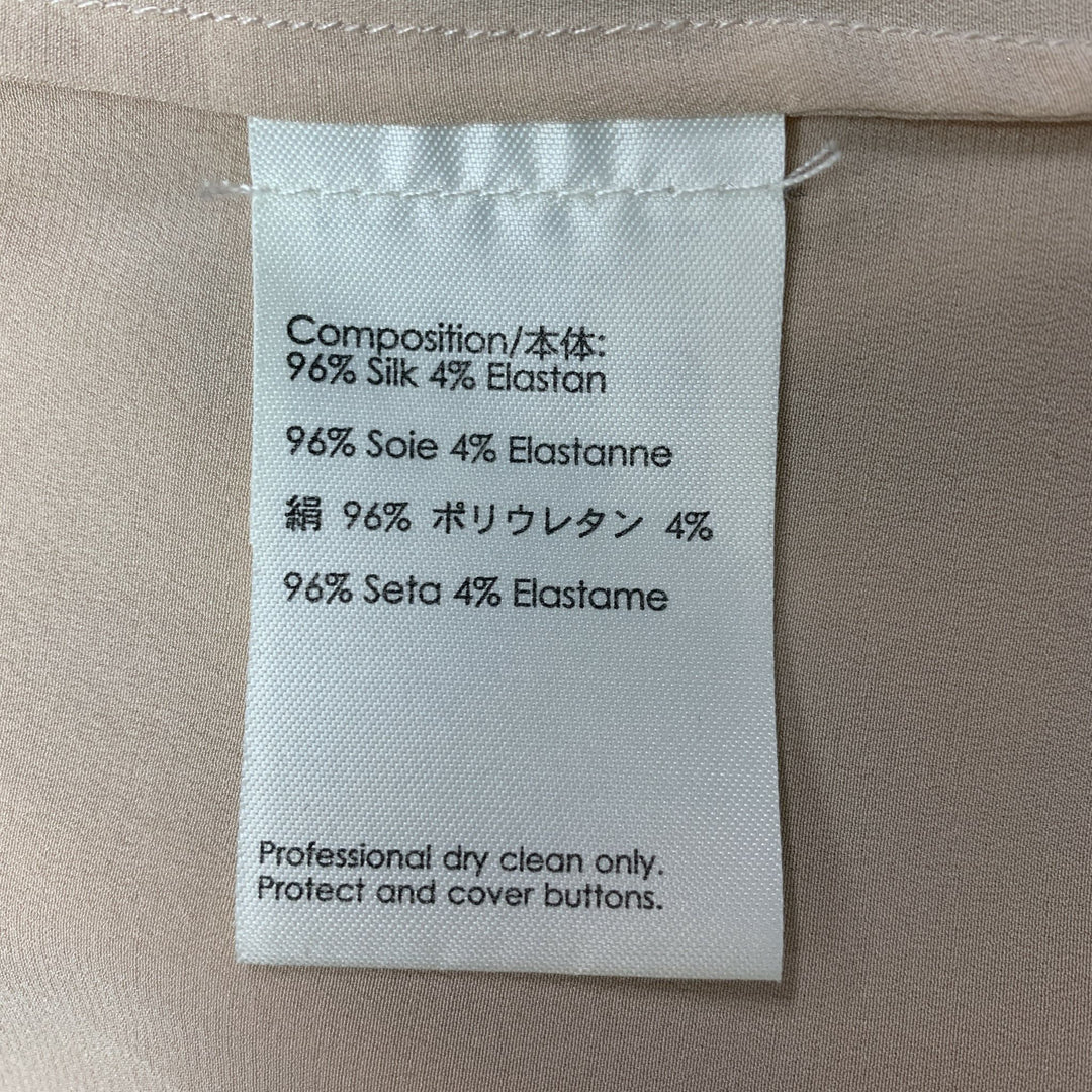 3.1 PHILLIP LIM Size 8 Beige Silk &  Elastane Long placket Blouse