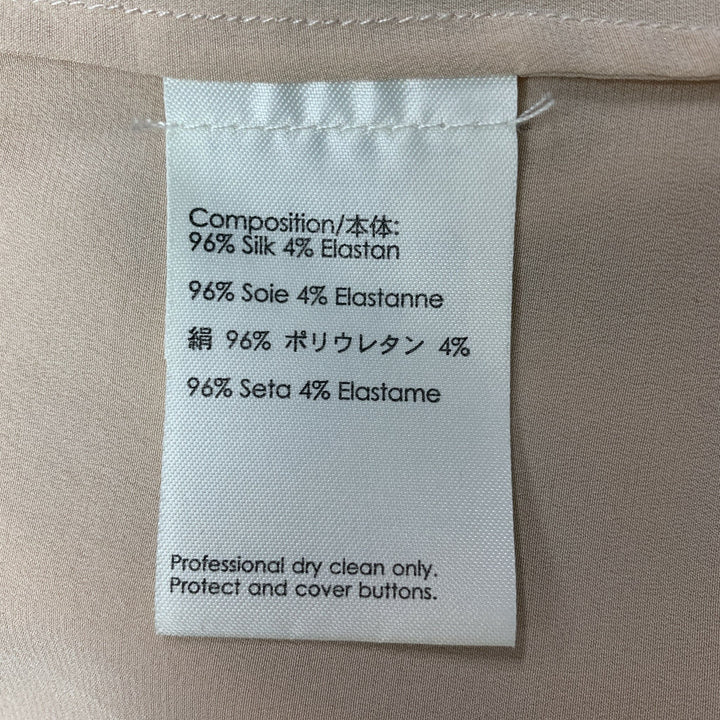3.1 PHILLIP LIM Size 8 Beige Silk &  Elastane Long placket Blouse