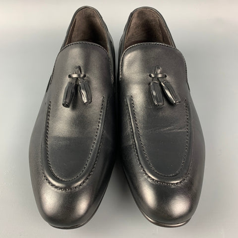 WALL+WATER Size 7.5 Black Leather Slip On Tassel Loafers