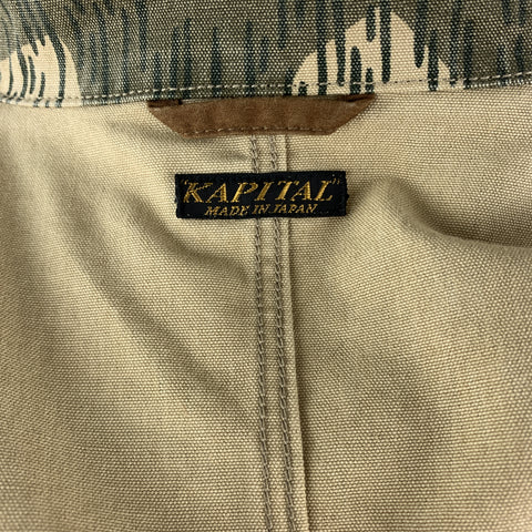 KAPITAL Chest Size M Olive Camo Cotton Notch Lapel Jacket