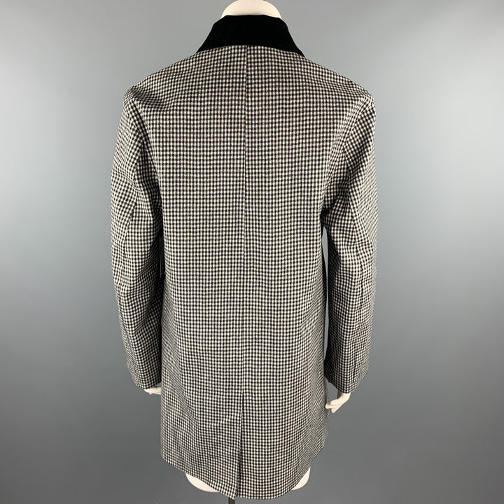 MACKINTOSH Size L Black & White Checkered Wool Coat