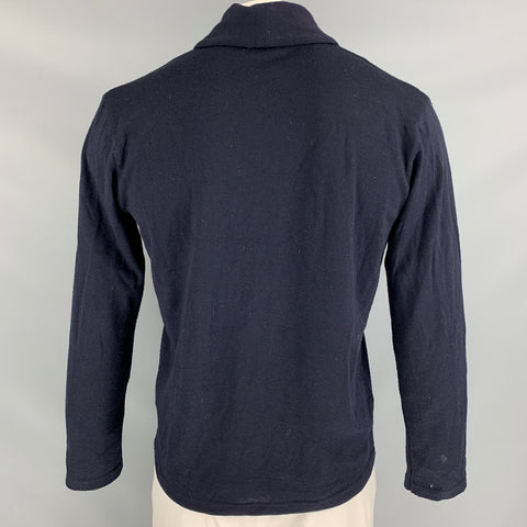 SUNSPEL Size L Navy Knitted Wool Shawl Collar Cardigan