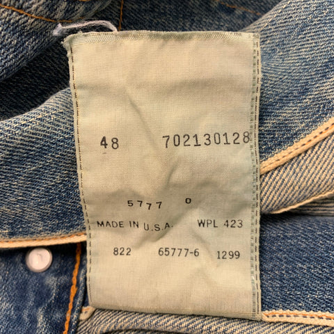 LEVI STRAUSS Size XL Blue Washed Selvedge Denim Jacket