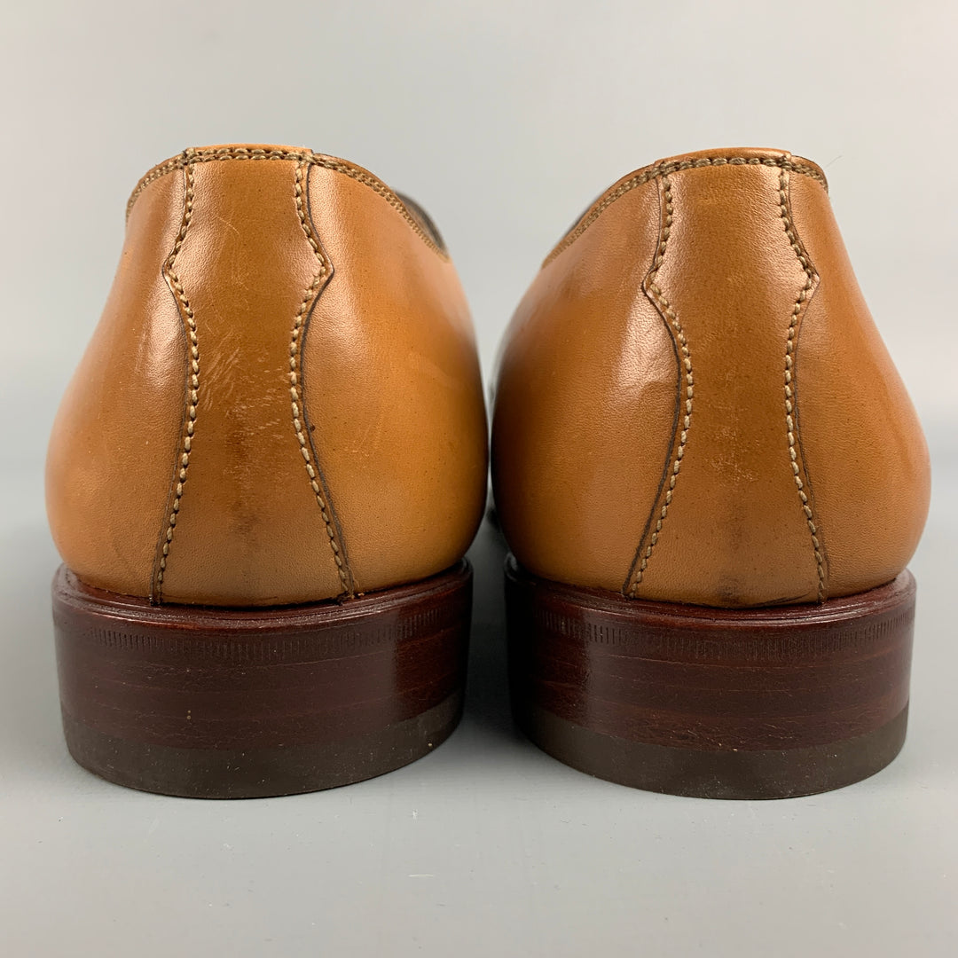 BRIONI Size 8.5 Tan Leather Lace Up Shoes