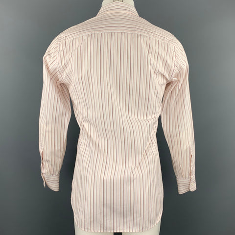 PRADA Size M White Stripe Cotton Button Up Long Sleeve Shirt