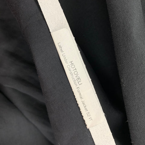 LABEL UNDER CONSTRUCTION Size 42 Black Cotton Single Breasted Sport Coat