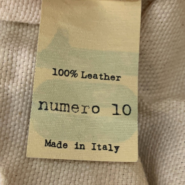 Bolso NUMERO 10 de piel desgastada gris verde