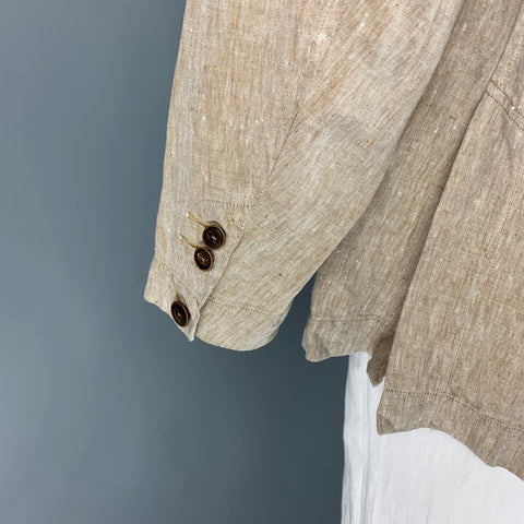 45rpm Size XL Khaki Linen Notch Lapel Sport Coat