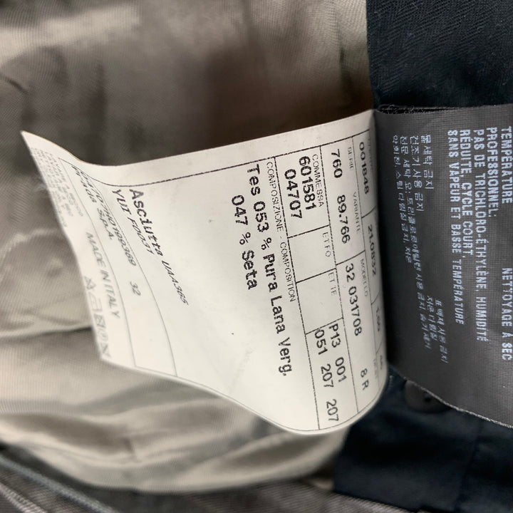PRADA Taille 36 Costume à revers cranté en laine et soie gris clair