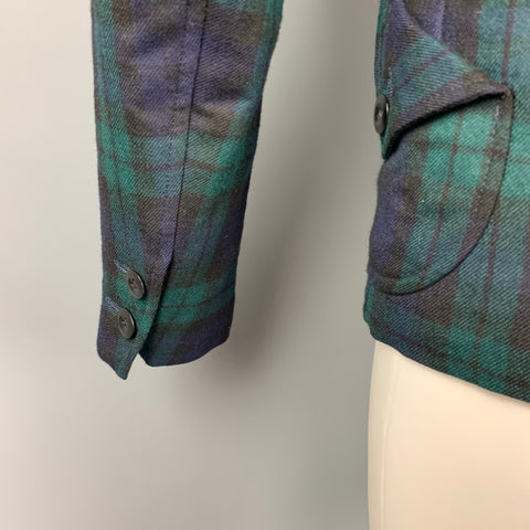 PAUL SMITH Size S Blackwatch Plaid Wool Notch Lapel Jacket