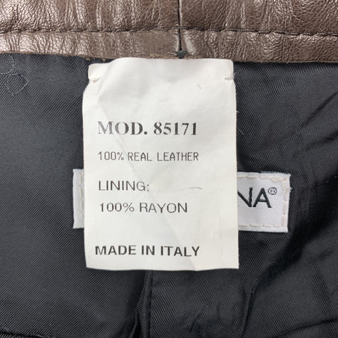 DOLCE & GABBANA Size 36 Brown Leather Flat Front Pants
