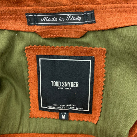 TODD SNYDER Size M Brick Leather Trucker Jacket