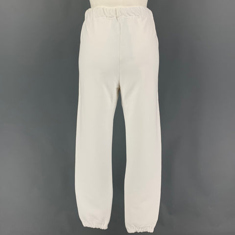 ALEX EAGLE Size XS White Cotton Elastic Waistband Casual Pants
