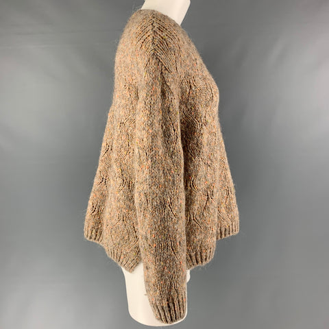 CLOSED Size XL Beige Orange Acrylic Blend Knitted Sweater