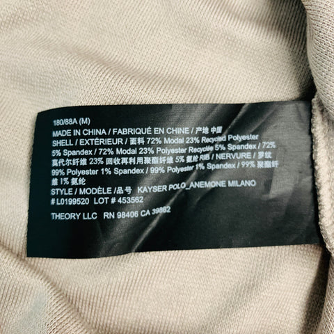 THEORY Size M Grey Black Modal Blend Polo