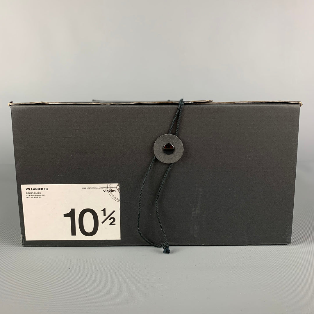 VISVIM Size 10.5 Black Mixed Material Lanier High-Top Sneakers
