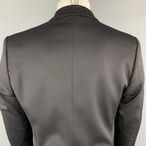 JUST CAVALLI Size 40 Black Double Breasted Notch Lapel Sport Coat