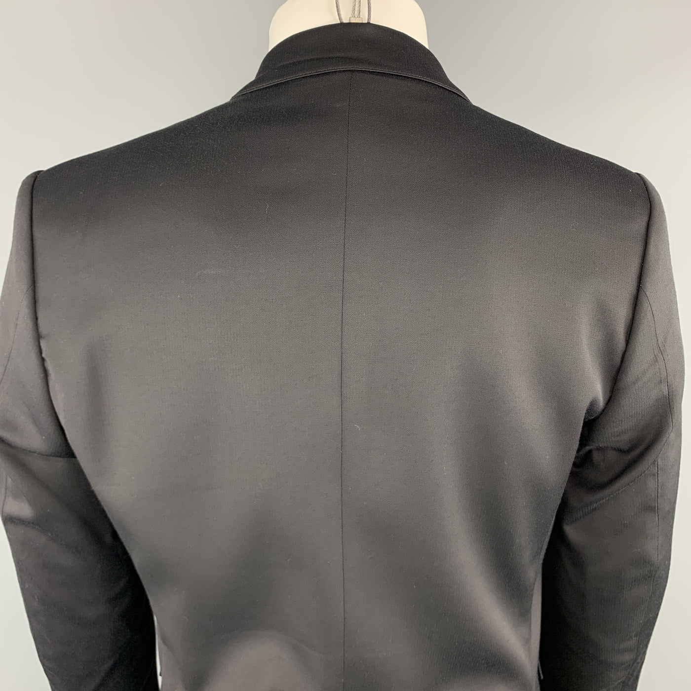 JUST CAVALLI Size 40 Black Double Breasted Notch Lapel Sport Coat