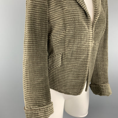 AKRIS Size 10 Taupe Corduroy Jacket Hook Eye Blazer