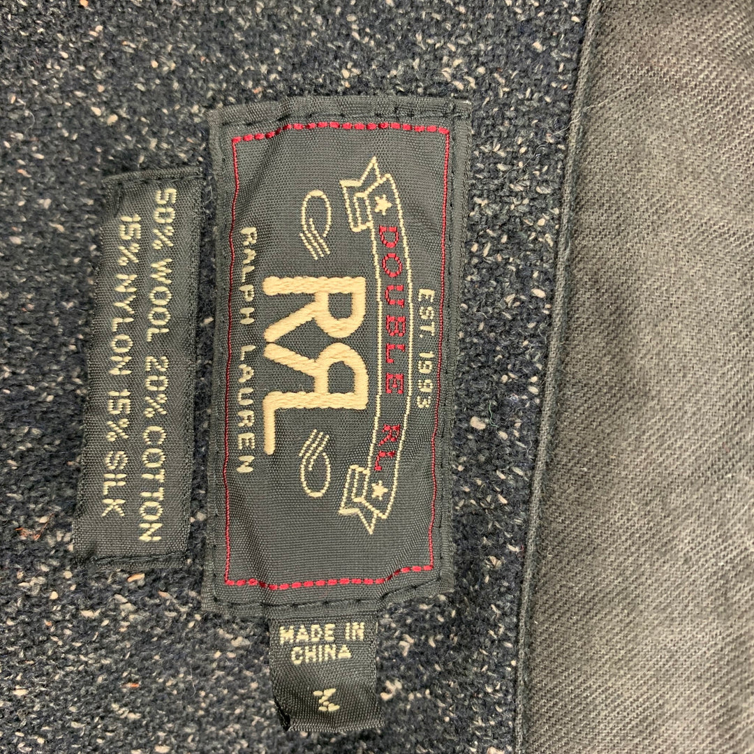 RRL by RALPH LAUREN Size M Black & Oatmeal Heather Wool Blend Long Sleeve Shirt