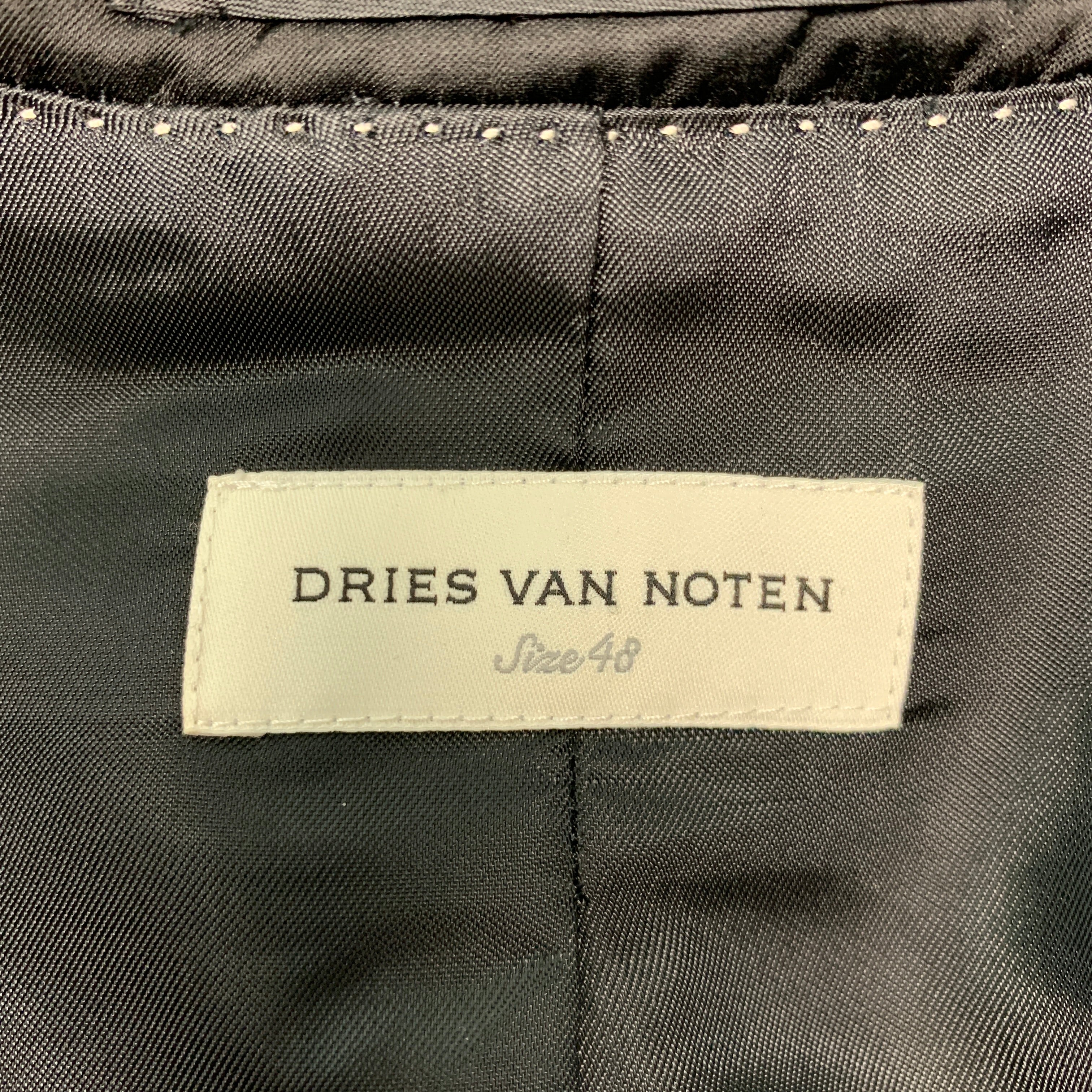 DRIES VAN NOTEN Size 38 Black Cream Embroidery Viscose DRIES VAN NOTEN Size 38 Black Cream Embroidery Viscose