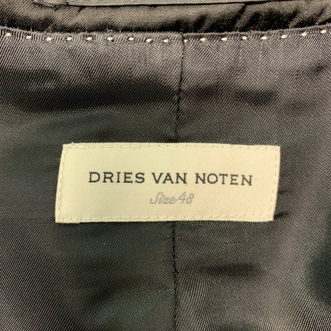 DRIES VAN NOTEN Size 38 Black Cream Embroidery Viscose Cotton Sport Coat