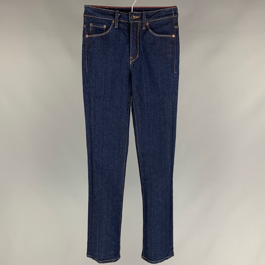 RALEIGH Size 2 Indigo Cotton Blend Denim Straight Jeans