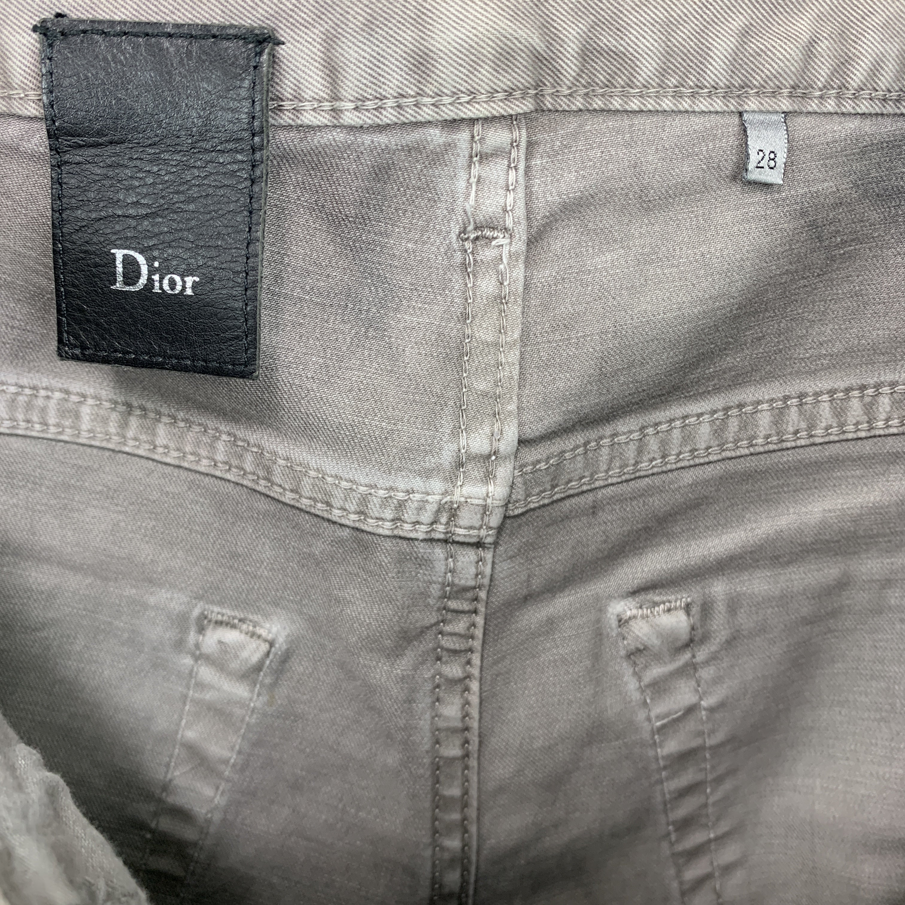 DIOR HOMME Size 28 x 27 Grey Washed Cotton / Elastane Button Fly