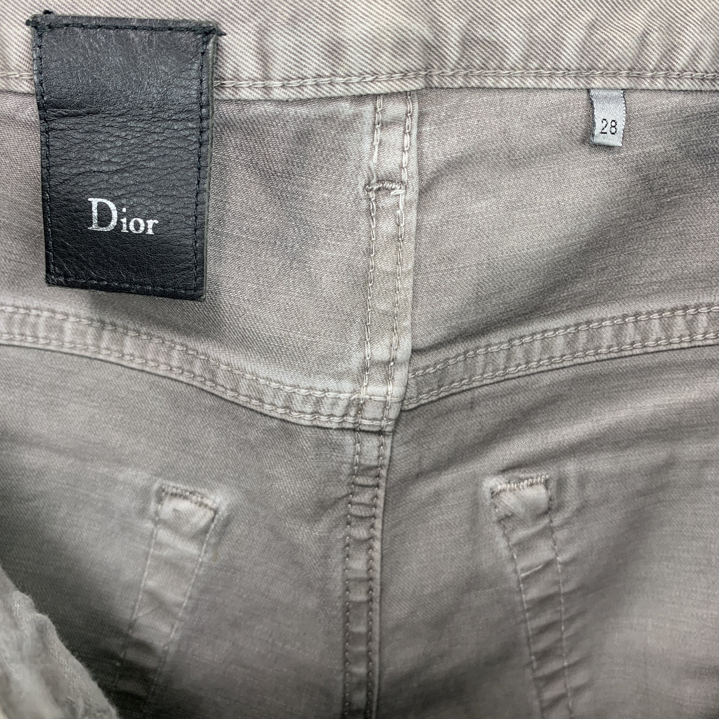 DIOR HOMME Size 28 x 27 Grey Washed Cotton / Elastane Button Fly Jeans