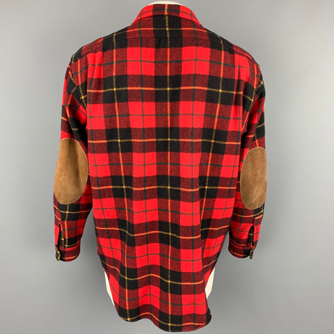 RALPH LAUREN Size L Red Plaid Wool Button Up Long Sleeve Shirt