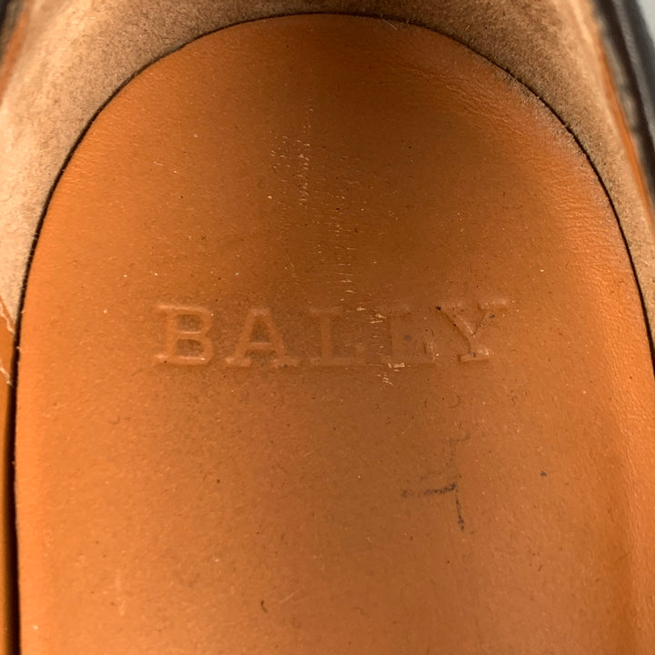 BALLY Size 10 Black Leather Belted Loafers