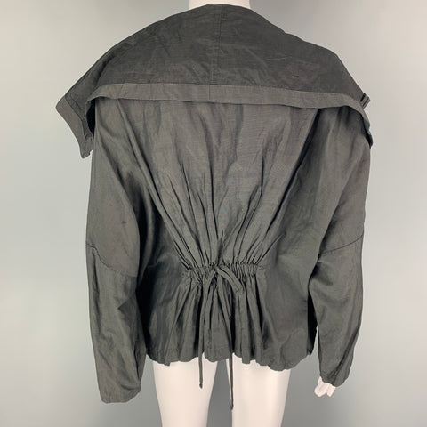 PLANET Size One Size Black Grey Microfiber Stripe Jacket