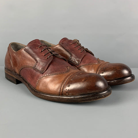 MOMA Size 8 Brown Perforated Leather Cap Toe Lace Up Shoes