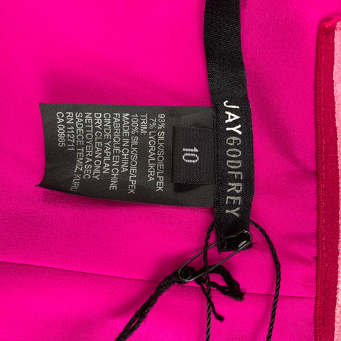 JAY GODFREY Vestido sin tirantes de lycra de seda rosa talla 10