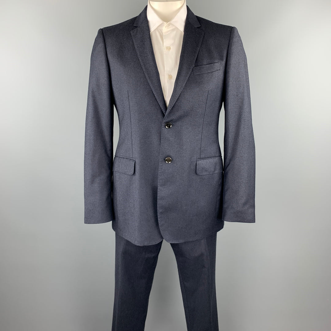 BURBERRY LONDON Size 42 Regular Navy Wool Notch Lapel Suit