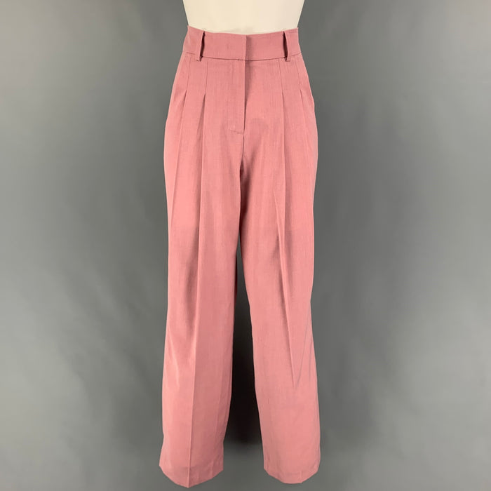 THE FRANKIE SHOP Size XS Pink Tencel Blend Pleated High Waisted Dress Pants