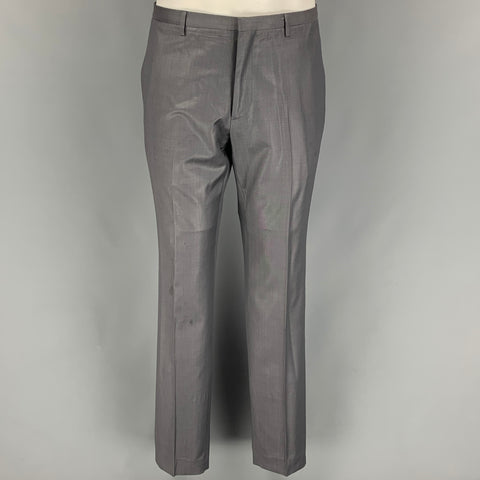 CALVIN KLEIN COLLECTION Size 38 Dark Gray Wool Notch Lapel Suit