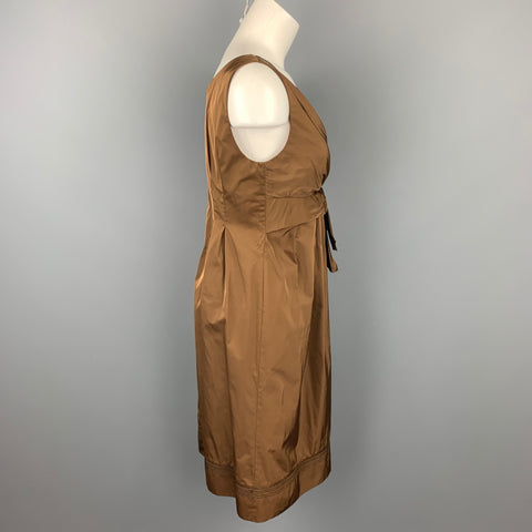 LIDA BADAY Taille 8 Robe fourreau sans manches en polyester marron