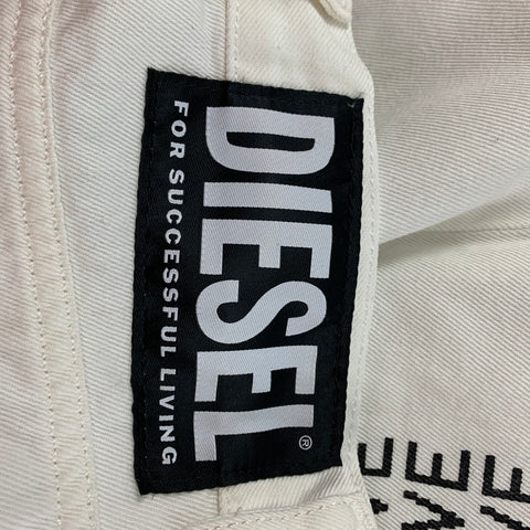 DIESEL Size 29 White Black Cotton Cropped High Waisted Jeans