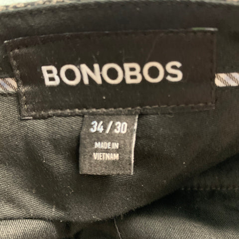 BONOBOS Talla 42 Traje de lana a cuadros gris carbón con un solo botón 33 29