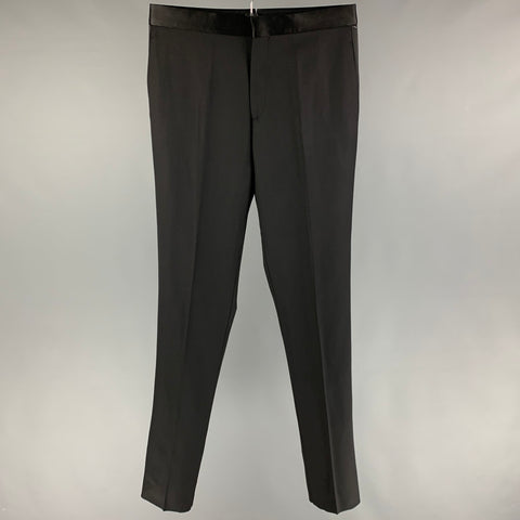 VERSACE Size 32 Black Wool Tuxedo Dress Pants