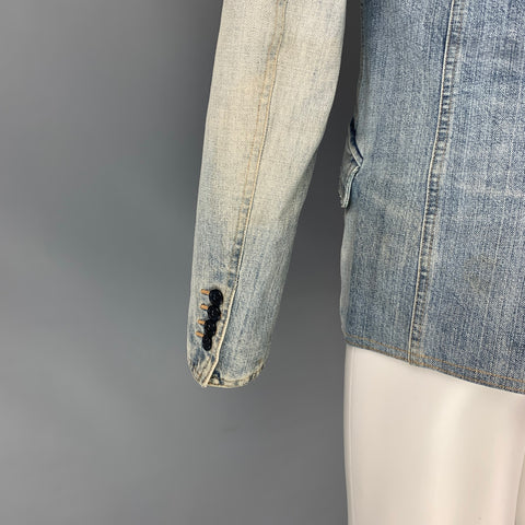 D&G by DOLCE & GABBANA Size 40 Blue Distressed Denim Jacket