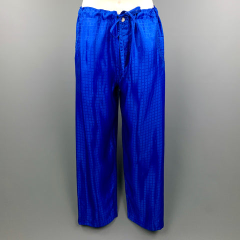COMME des GARCONS HOMME PLUS Talla S Pantalones casuales con cordón y panel de ventana azul real