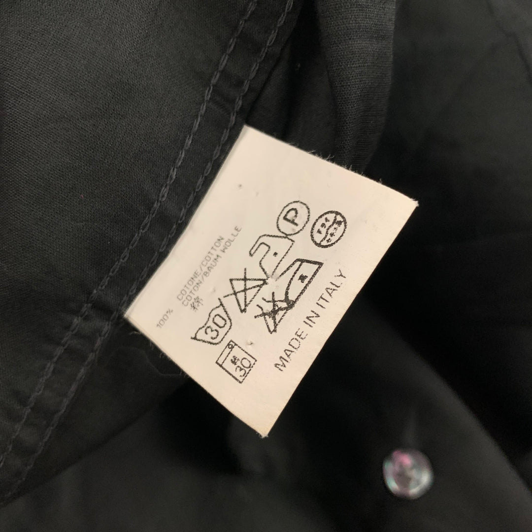 CoSTUME NATIONAL Size L Black See-Through Cotton Button Up Long Sleeve Shirt