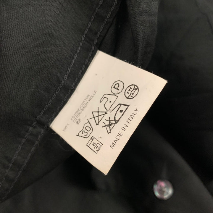 CoSTUME NATIONAL Size L Black See-Through Cotton Button Up Long Sleeve Shirt