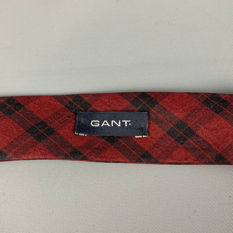 GANT Size One Size Burgundy Black Plaid Ribbon Belt