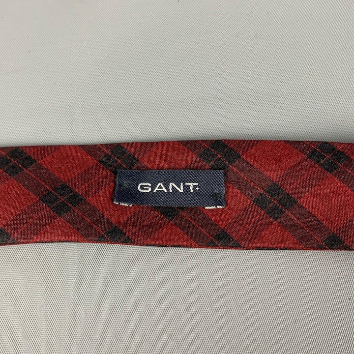 GANT Size One Size Burgundy Black Plaid Ribbon Belt