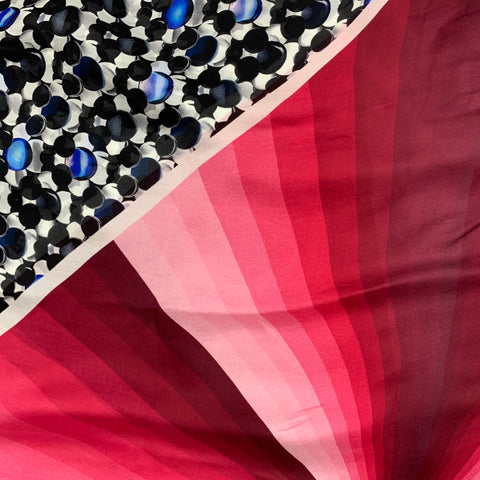 PETER PILOTTO Red & Black Abstract Silk Scarf
