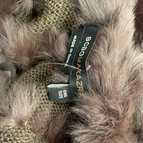 BCBG Max Azria One Size Brown Knitted Wool / Acrylic Poncho