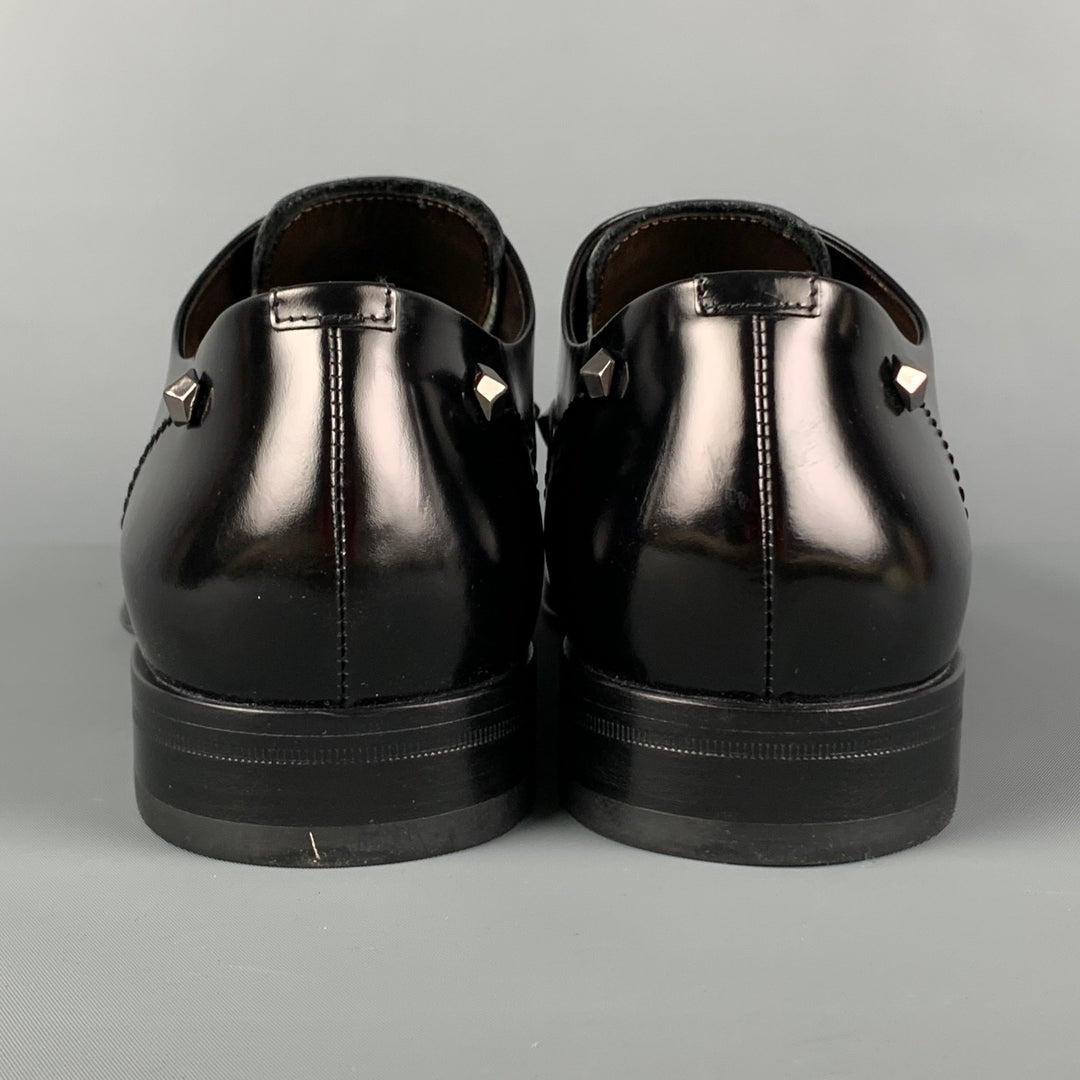 CESARE PACIOTTI Talla 10 Zapatos con cordones de cuero con tachuelas negros